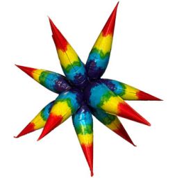 Tie Dye Starburst Foil Balloon 40 Inch - Image 1