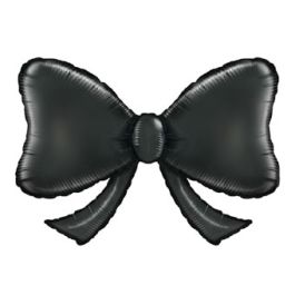 Black Large Shape Bow Foil Balloon 40 Inch - Image 1