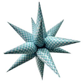 Blue Gingham Starburst Balloon 40" - 1 Pack - Image 1