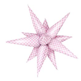 Pink Gingham Starburst Balloon 40" - 1 Pack - Image 1