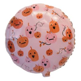 Halloween Pumpkin Face Foil Balloon 18 Inch - 5-Pack - Image 1