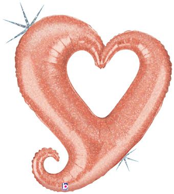 Rose Gold Heart Balloon 37" Foil - Party Supplies - Image 1