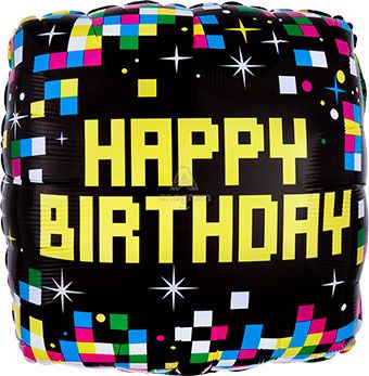 Pixel Birthday Balloon - 5-Pack - Image 1