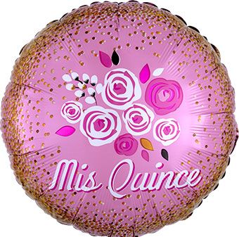 Mis Quince Floral Crown Balloons - 5-Pack - Image 1