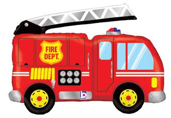 Fire Truck Balloon - 3-Pack - Image 1