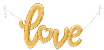 Love Balloon 3-Pack - Gold Foil Party Decor - Image 1