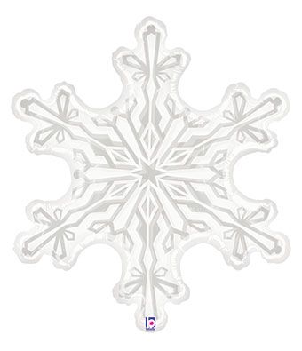 Clear Snowflake Balloon 31 Inch - Party Decor - Image 1