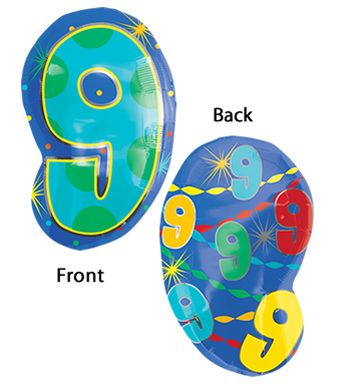 Number 9 Balloons - 5-Pack - Image 1