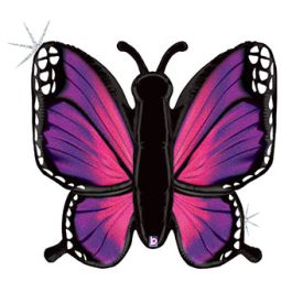 Radiant Butterfly Pink Holo Foil Balloon 46" - 1 Pack - Image 1
