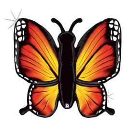 Radiant Butterfly Orange Foil Balloon 46 Inch - Image 1