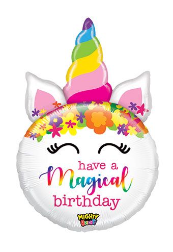 Mighty Unicorn Balloon 33" - Magical Birthday - Image 1