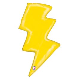 Yellow Lightning Bolt Foil Balloon 36 Inch - Image 1