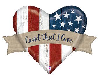 Patriotic Heart Balloon 25" - 3-Pack - Image 1