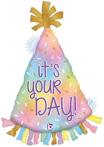 It's Your Day Party Hat Balloon 34" - Birthday Decoration - Image 1