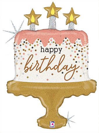 Happy Birthday Cake Balloon - 3-Pack - Image 1