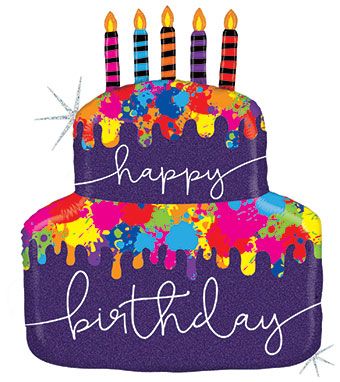 Paint Splatter Cake Balloon - 3-Pack - Image 1