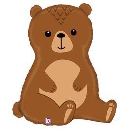 Woodland Bear Foil Balloon 34 Inch - 1 Pack - Image 1
