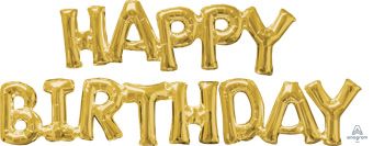 Happy Birthday Gold Balloon - 18 Inch Foil - Image 1