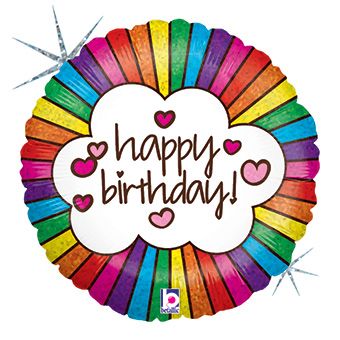 Rainbow Birthday Balloon - 5-Pack - Image 1