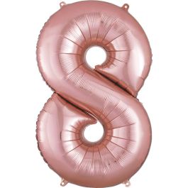 Rose Gold Number 8 Foil Balloon - Milestone Celebration - Image 1