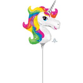 Rainbow Unicorn Foil Balloon Head Decoration - Image 1