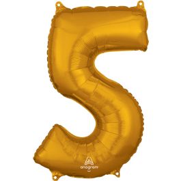 Gold Foil Number 5 Balloon - Milestone Birthday Decoration - Image 1