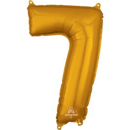 Gold Number 7 Foil Balloon - Milestone Birthday Decoration - Image 1