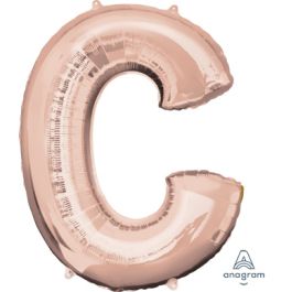 Rose Gold Letter C Foil Balloon - Large Shaped Party Decor - Image 1