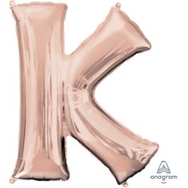 Rose Gold Letter K Foil Balloon - Large Decorative Accent - Image 1