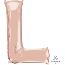 Rose Gold Letter L Foil Balloon 32 Inch - Image 1