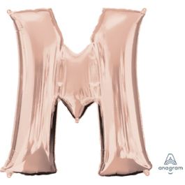 Rose Gold Letter M Foil Balloon 33 Inch - Image 1