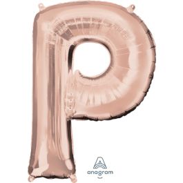Rose Gold Letter P Foil Balloon 32 Inch - Image 1