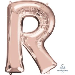 Rose Gold Letter R Foil Balloon 32 Inch - Image 1