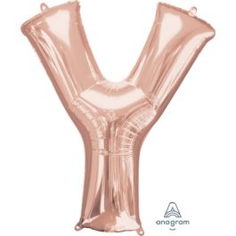 Rose Gold Letter Y Foil Balloon - Large Decorative Prop - Image 1