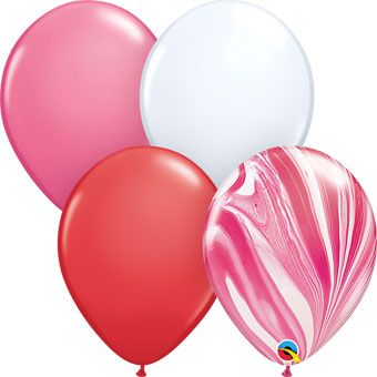 Red Rose White Balloons - Party Decor - Image 1