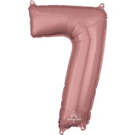Rose Gold Number 7 Foil Balloon 26 Inch - Image 1