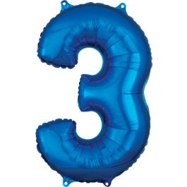Blue Number 3 Foil Balloon 26 Inch - Image 1