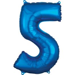 Blue Foil Balloon 26 Inch - Number 5 - Image 1