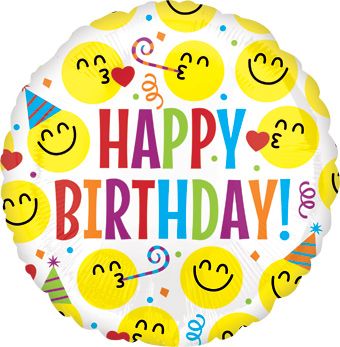 Happy Birthday Emoticons Balloon - 5-Pack - Image 1
