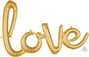Love Balloon 3-Pack - Gold Foil Party Decor - Image 1