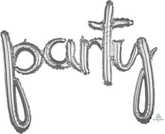 Party Balloon 3-Pack - Silver Foil 39" - Image 1