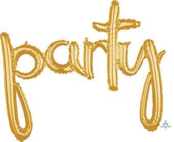 Party Balloon 3-Pack - Gold Script Foil - Image 1