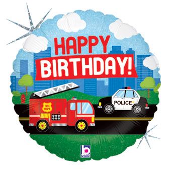 Emergency Vehicle Balloons - 5-Pack - Image 1