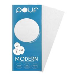 White Modern Letters Stickers - 100 Count - Image 1