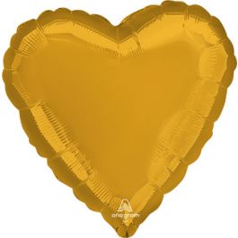 Gold Heart Foil Balloon 28 Inch - Anniversary Decoration - Image 1