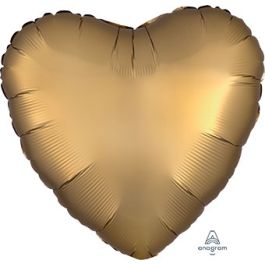 Gold Heart Foil Balloon 18 Inch Satin Luxe - Image 1