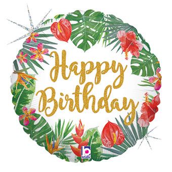 Tropical Birthday Balloon - 5-Pack - Image 1