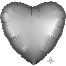 Platinum Heart Foil Balloon 18 Inch - Image 1