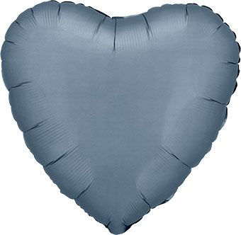 Steel Blue Heart Balloon - 5-Pack - Image 1
