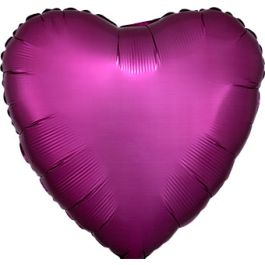 Pomegranate Magenta Heart Foil Balloon 18 Inch - 5-Pack - Image 1